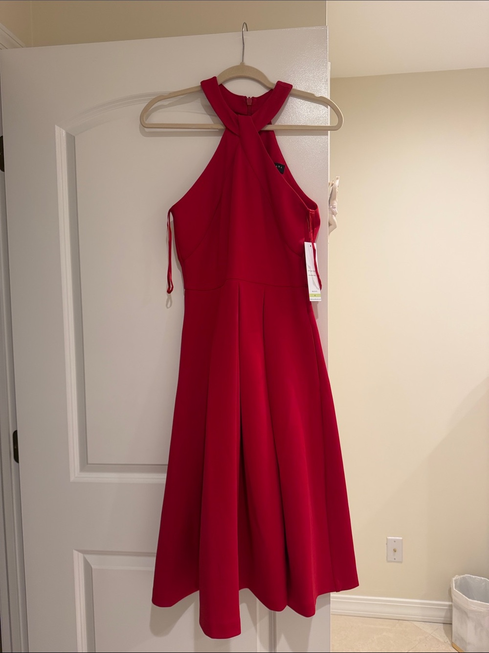 Maison Tara Scarlet Halter Dress